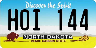 ND license plate HOI144