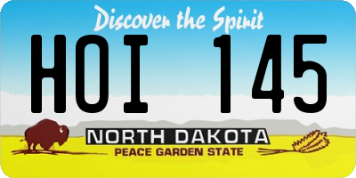 ND license plate HOI145