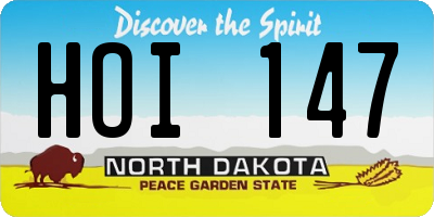 ND license plate HOI147