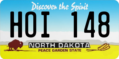 ND license plate HOI148