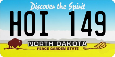 ND license plate HOI149