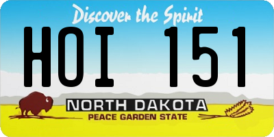 ND license plate HOI151