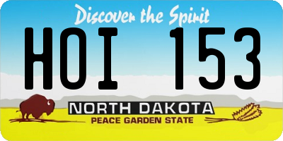 ND license plate HOI153