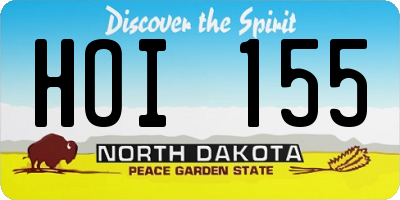 ND license plate HOI155