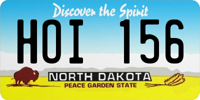 ND license plate HOI156