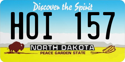 ND license plate HOI157