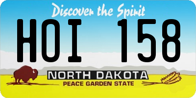 ND license plate HOI158