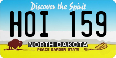 ND license plate HOI159