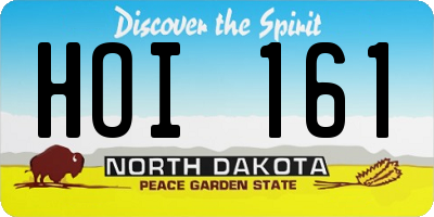 ND license plate HOI161