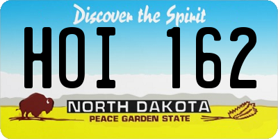 ND license plate HOI162