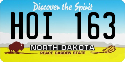 ND license plate HOI163