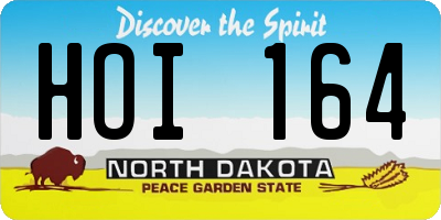 ND license plate HOI164