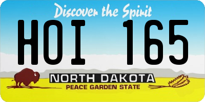 ND license plate HOI165