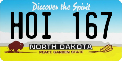 ND license plate HOI167