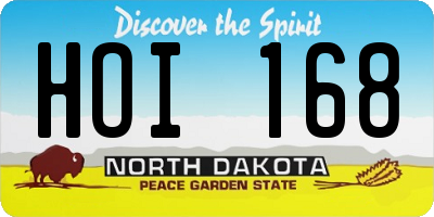 ND license plate HOI168