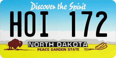 ND license plate HOI172