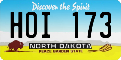 ND license plate HOI173