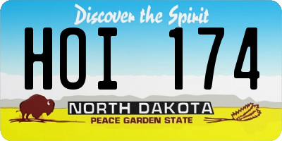 ND license plate HOI174