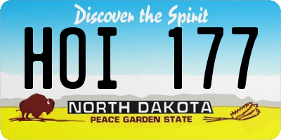 ND license plate HOI177