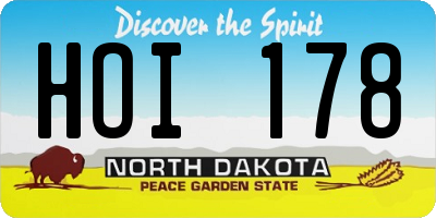 ND license plate HOI178