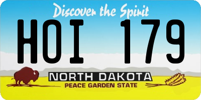 ND license plate HOI179
