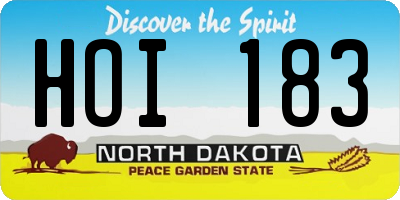 ND license plate HOI183