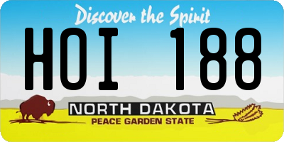 ND license plate HOI188