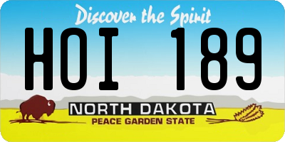 ND license plate HOI189