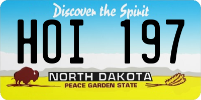 ND license plate HOI197