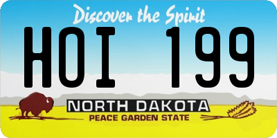 ND license plate HOI199