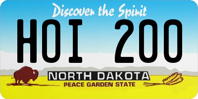 ND license plate HOI200