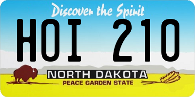 ND license plate HOI210