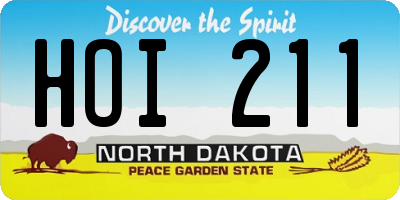 ND license plate HOI211