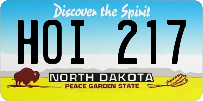 ND license plate HOI217