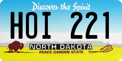 ND license plate HOI221