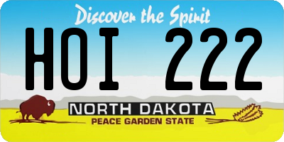 ND license plate HOI222