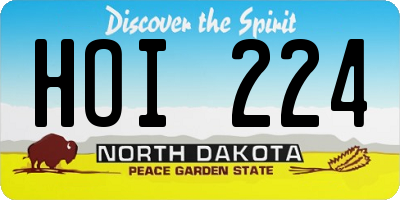 ND license plate HOI224