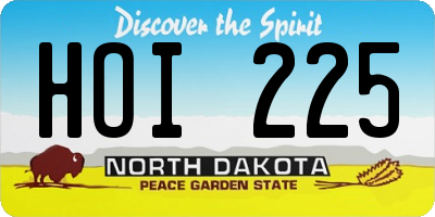 ND license plate HOI225