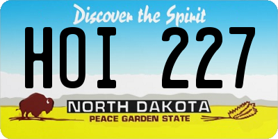ND license plate HOI227