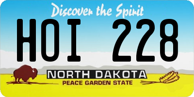 ND license plate HOI228
