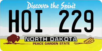 ND license plate HOI229
