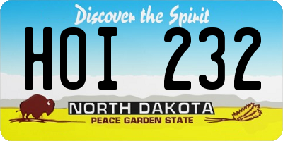 ND license plate HOI232