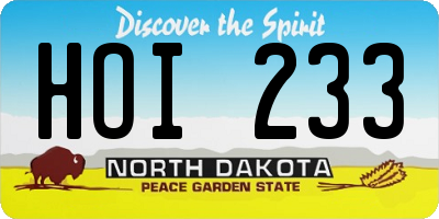 ND license plate HOI233