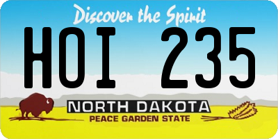 ND license plate HOI235