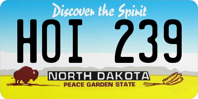 ND license plate HOI239