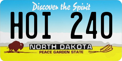 ND license plate HOI240