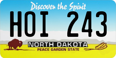 ND license plate HOI243