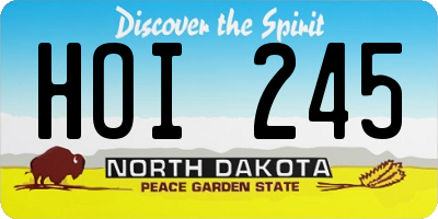 ND license plate HOI245