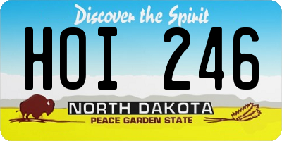 ND license plate HOI246