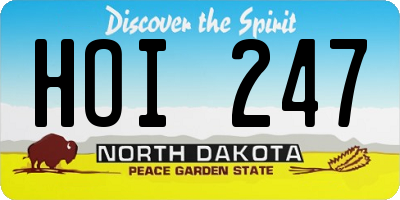 ND license plate HOI247